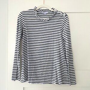 STATESIDE black and white striped ruffle collar long sleeve cotton size S